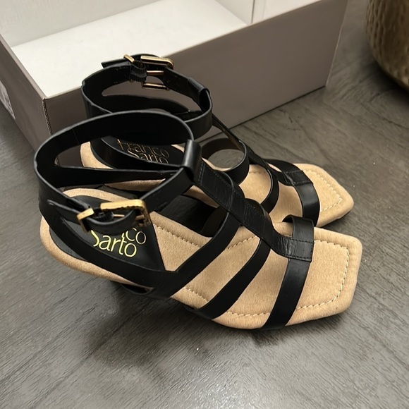 FRANCO SARTO RINE 2 WOMENS LEATHER ANKLE STRAP HEELS - Picture 5 of 7